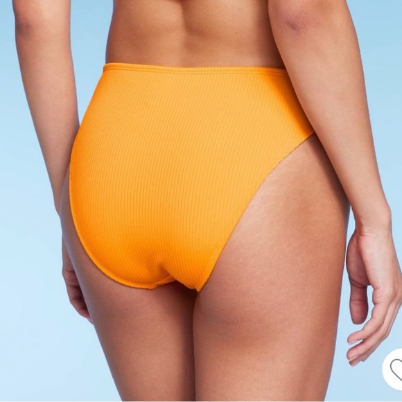 Women's Ribbed Bralette Bikini Orange - Picture 5 of 5